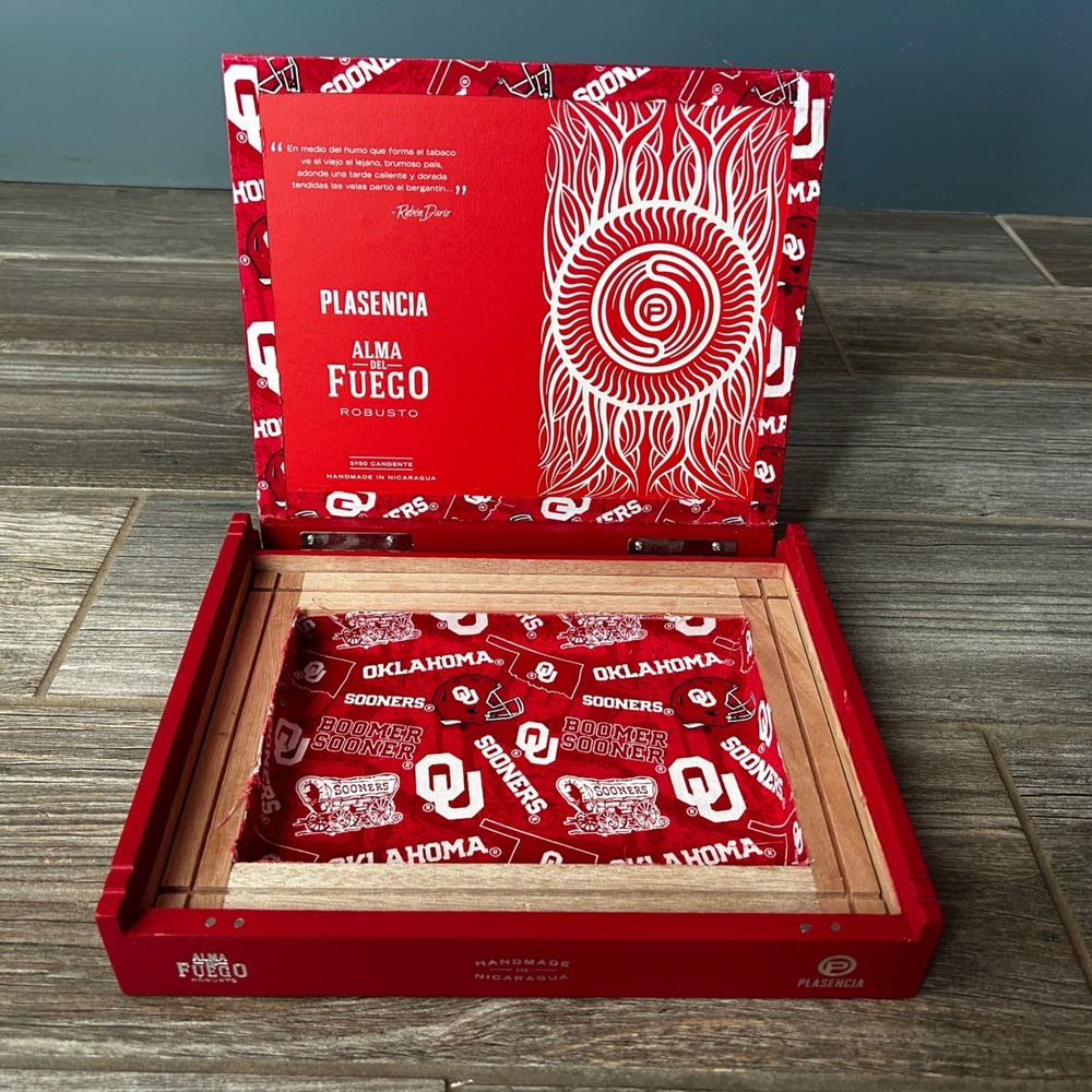 Custom OU Cigar Box Plasencia Handmade Cigar Box‎ Nicaragua